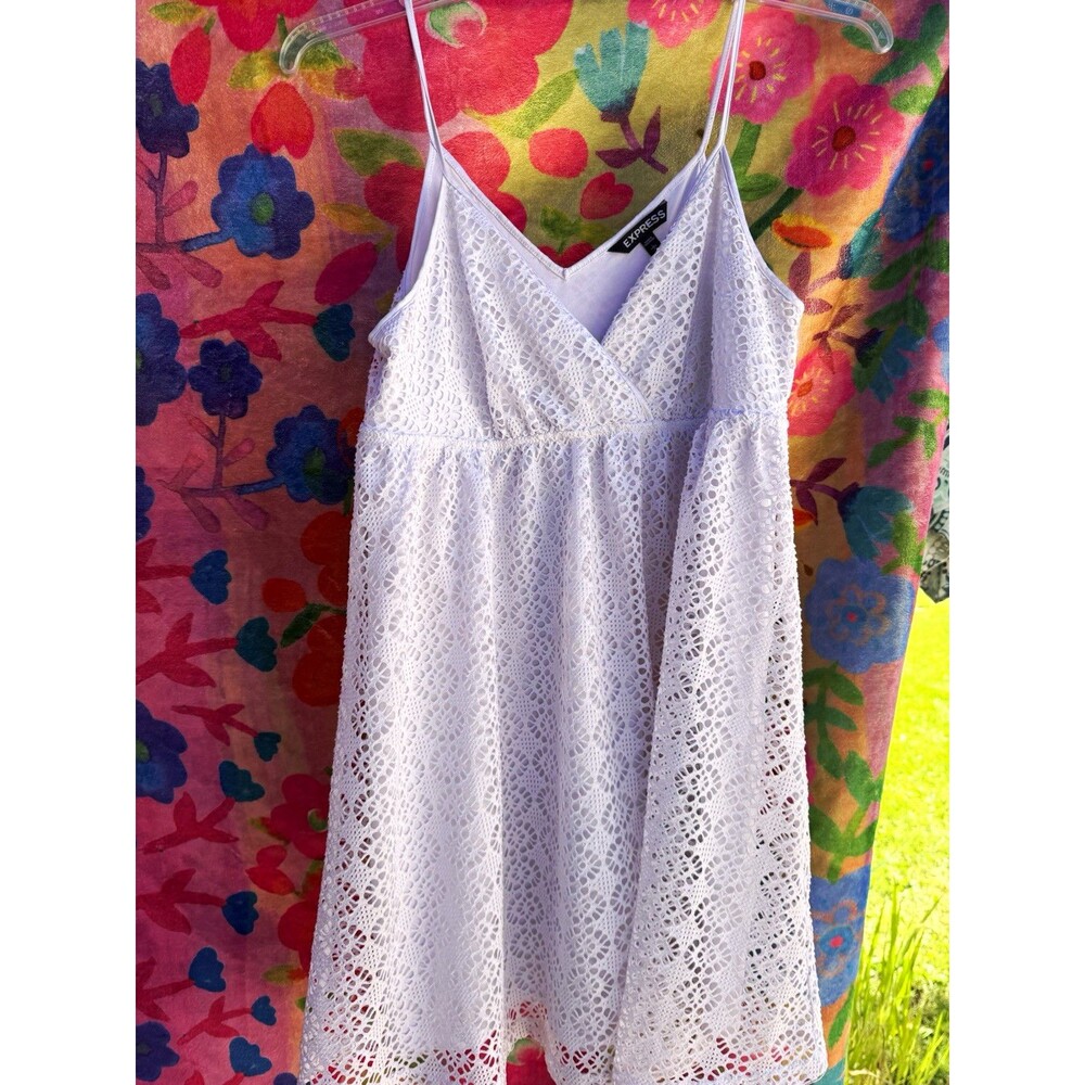 Express white eyelet lace babydoll sundress women’s large spaghetti strap